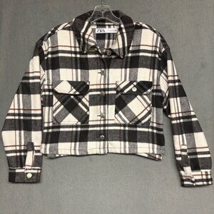 Zara Women’s Cropped Plaid Jacket 8574/230/044 Size S